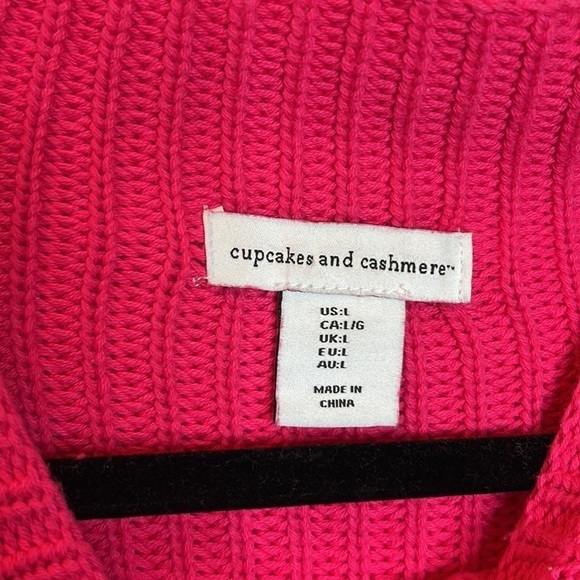 Pink Long Sleeve Knit Sweater SZ Large - Picture 6 of 6